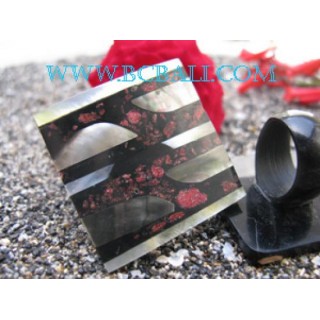 Resin Sea Shell Finger Rings Black