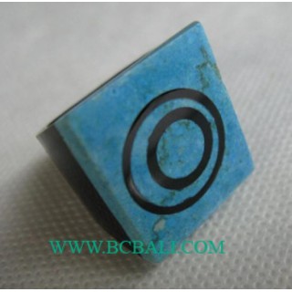 Resin Spiral Blue Finger Rings