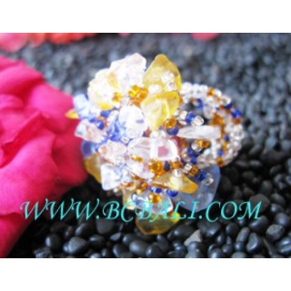 Multi Color Bead Stone Fashion Rings