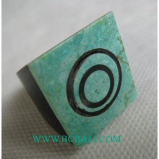 Turquoise Spiral Resin Finger Rings