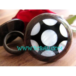 Wooden Combination Shell Ring