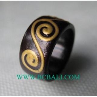 Wooden Painted Finger Rings