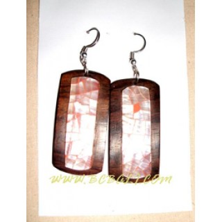 Bali Wooden Shell Earring