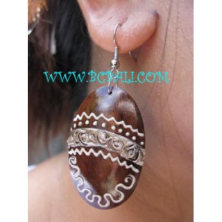 Bali Woods Painting Earring