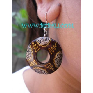 Ball Painted Wood Earring