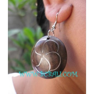 Ball Steel Wooden Sono Earring