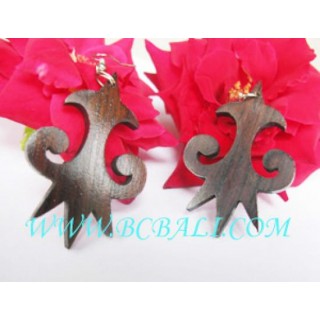 Wooden Earrings Carved Earring