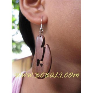 Carved Wooden Earrings