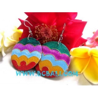 Colorful Wooden Ear Stud