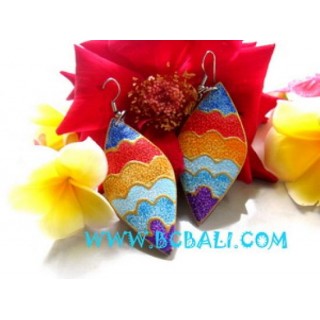 Earrings Plug Wood Painting