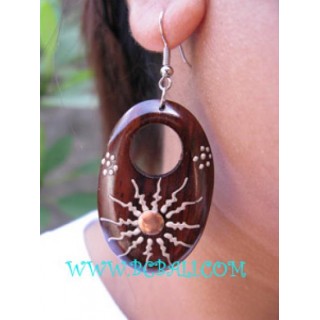 Elegant Wooden Painting Earring