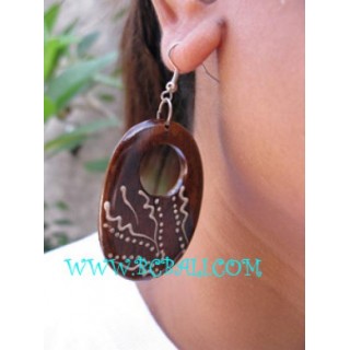 Hand Craft Wooden Earrings Painted