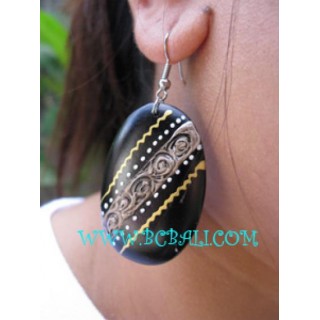 Hand Painting Earring Wood