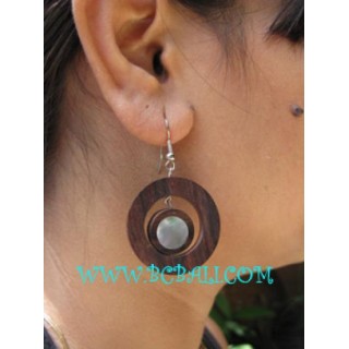 Ladies Earring Wooden Shells