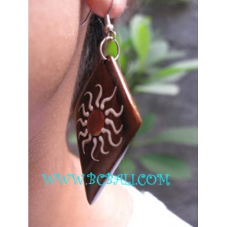 Ladies Wooden Earring Painted