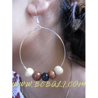 Metal Earring Wooden