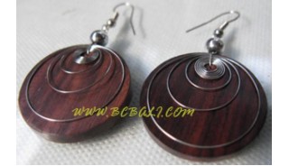 Metal Wood Earrings