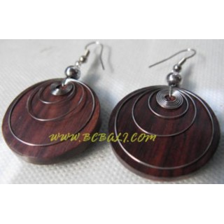 Metal Wood Earrings