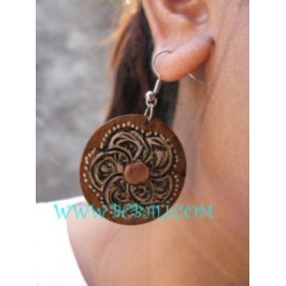 Moon Wooden Earring Painting