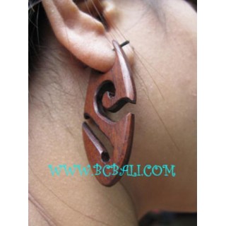 Natural Sono Woods Carved Earring