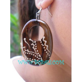 New Designer Earring Wood Painted