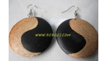 Oval Wooden Earring