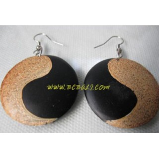 Oval Wooden Earring