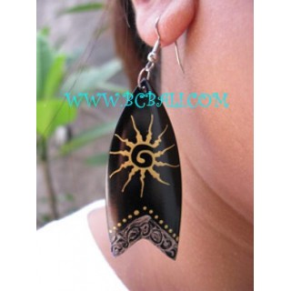 Painted Wooden Earring