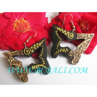 Hand Work Wooden Painting Earrings