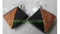 Square Wooden Earring