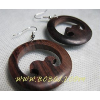 Teak Wood Earring Dangling