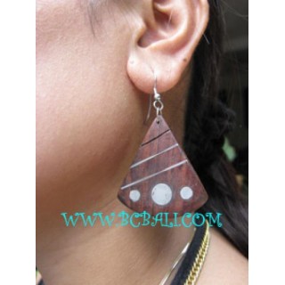 Woman Earring Wooden Mahogany