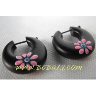 Wood Earring Painted