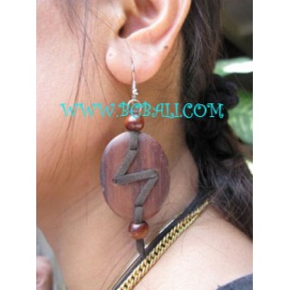 Wood Earrings With Accessories