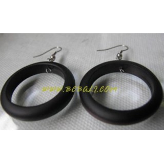 Wood Ring Earring