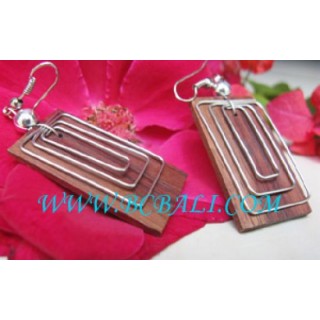 Wooden Earring With Stainless