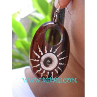 Wooden Nautilus Earring