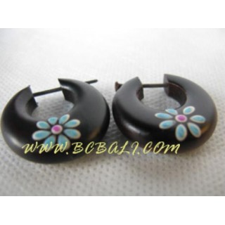 Wooden Painted Earring