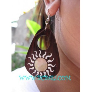 Wooden Painting Shells Earring