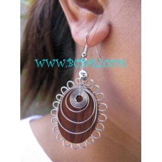 Wooden Stainless Mahogany Earring