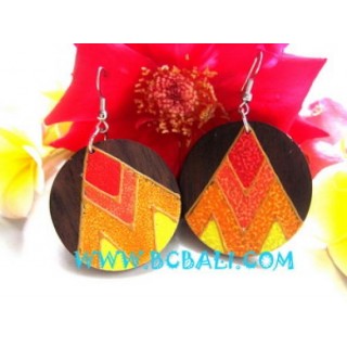 Woods Earrings Hand Paintings