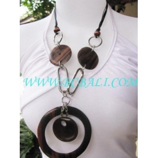 Flat Hole Wood Necklaces