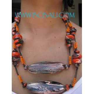 Lady Wooden Painted Necklaces