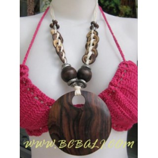 Wood Coco Pendants Necklace