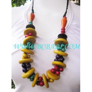 Wood Girly Colourfull Necklaces