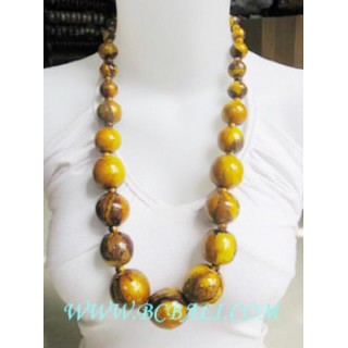 Wood Bead Necklace Painted