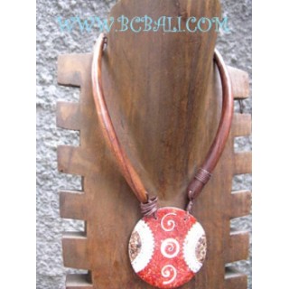 Wooden Necklaces Shell Pendants