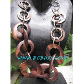 Wooden Rings Necklace New