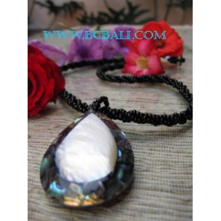 Paua Shell Resin Pendant Necklaces Beads