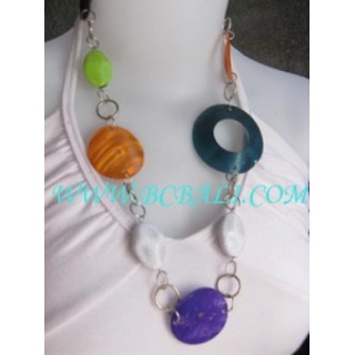 Rainbow Disc Shell Necklace